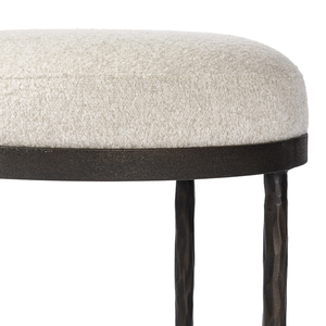 Iron Frame Fabric Upholstered <b>Stool</b> Modern Cushioned Seating Ottoman Foot Rest for Home <b>Office</b> Cafe and Hotels Uses - Product Image 3