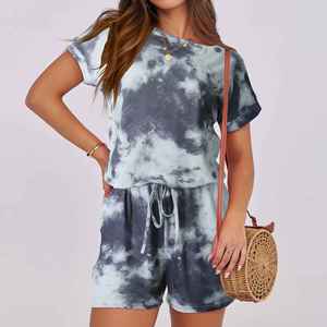 ชุดเซ็ตสองชิ้นลายมัดย้อมคุณภาพดี น้ำหนักเบา ใส่สบาย ทรงหลวม ผ้าเนื้อนุ่ม สำหรับผู้หญิง เหมาะสำหรับฤดูร้อน - Product Image 6