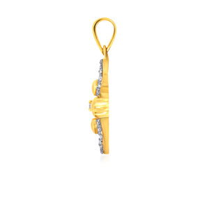 Pendentif en or jaune avec diamants ronds brillants cultivés en laboratoire, design géométrique mignon, bijoux pour femmes à porter au quotidien - Product Image 3