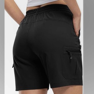 Pantalones Cortos Cargo Holgados para Mujer con Volantes Teñidos, Ligeros, de Secado Rápido, para Senderismo, Golf, Viajes, Camping, con Cremallera - Product Image 2