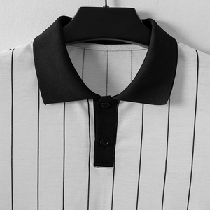เสื้อโปโลแขนสั้นผ้าเจอร์ซีย์กันยับสำหรับผู้ชาย ลายตัวอักษร พิมพ์ลายแบบซับลิเมชั่น - Product Image 5