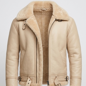 Blouson en cuir zippé pour homme avec col et poignets en fourrure – Veste d'hiver élégante et chaude, style décontracté, pour les acheteurs en gros - Product Image 6