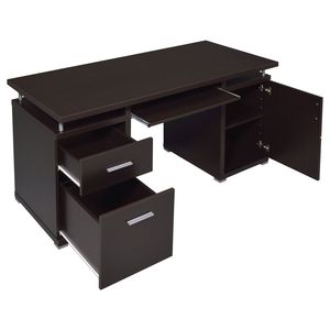 Scrivania per Computer Rochelle Cappuccino con 2 Cassetti per Uso Ufficio - Product Image 5