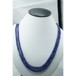 Chaîne de perles de tanzanite facettées bleues à 2 rangs pour la fabrication de colliers TATIWALAS GEMS JEWELLERY BS 3 avec évaluation tierce - Product Image 4