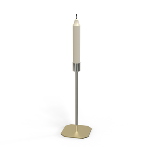 <b>Black</b> Silver Iron <b>Candlestick</b> Holder with Square Base Design for Home Decoration - Product Image 3