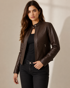 Prestige Collection Micro Intrecciato <b>Leather</b> <b>Jacket</b> Artisan Handwoven Cowhide Luxury Unisex OEM Manufacturer - Product Image 1