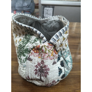 Pochette cosmétique bohème en tissu floral, petite, avec fermeture éclair, portable, motif multicolore, cadeau pour elle - Product Image 4