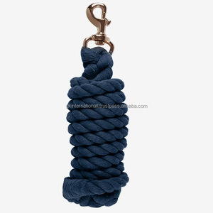 Corde de plomb de cheval équestre tressée en polyester avec crochet de panique finition dorée cordes de plomb de longueur personnalisée licou de cheval - Product Image 4