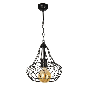 Lámpara colgante de diseño único con jaula de alambre metálico, acabado en bronce antiguo, para isla de cocina o comedor. - Product Image 6