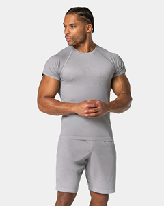T-shirt homme à manches raglan, col rond, manches courtes, coupe classique, 100% polyester tissé, respirant, anti-boulochage, style streetwear, vêtements de sport - Product Image 4