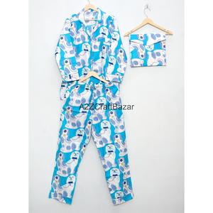 Conjunto de Pijama de Lujo de Manga Larga 100% Algodón para Mujer, Cómodo, Transpirable, de Tela Suave, de Dos Piezas, con Cintura Elástica, para Uso Diario en Verano - Product Image 3