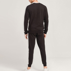 Ensemble de survêtement pour homme, sweat-shirt et pantalon de jogging décontractés, mélange de coton doux, tissu respirant, coupe athlétique, parfait pour la salle de sport, la course à pied et les sports. - Product Image 2