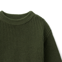 CRAZIGOODS Sweater Bayi Ramah Lingkungan untuk Musim Dingin 100% Katun Rajutan Komputer Kerah Bulat Unisex untuk Bayi dan Balita Warna Solid