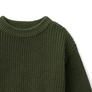 CRAZIGOODS Eco-Friendly Winter Baby <b>Sweater</b> 100% Cotton Computer Knitted Crew Neck Infant Unisex Toddler <b>Pullover</b> Solid Color - Product Image 3