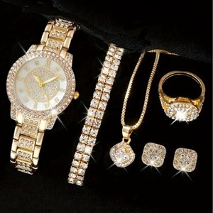 2026 New Factory Wholesale Custom LOGO Full diamond bracelet quartz <b>watch</b> Fashion Diamond <b>Watch</b> Jewelry <b>Set</b> - Product Image 1