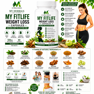 My Fitlife Weight Loss Capsules with Natural Herbal Extracts Garcinia Green Tea Apple Cider <b>Vinegar</b> and Metabolism Boosting - Product Image 3