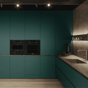 Meubles de cuisine modernes de luxe sur mesure JY Project, ensemble complet d'armoires de cuisine modulaires en MDF, RTA, écologiques, installation facile - Product Image 3