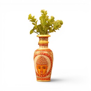 Florero de Mármol Pintado a Mano con Diseño de Buda, Maceta Decorativa de Mármol para Decoración del Hogar y Exhibición en Mesa - Product Image 1