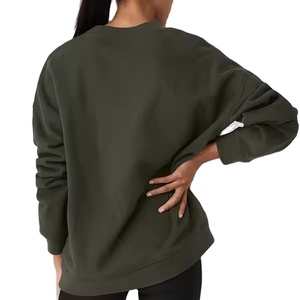เสื้อมีฮู้ดสำหรับผู้หญิงคอกลมแขนยาวสีทึบออกแบบ2025ได้ตามต้องการ - Product Image 2