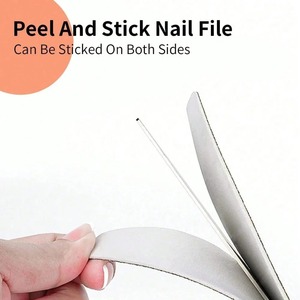 Lime à ongles de luxe mini autocollante double face jetable Klimonla 25 pièces, outil de soin des ongles en émeri auto-adhésif remplaçable en forme de demi-lune - Product Image 1