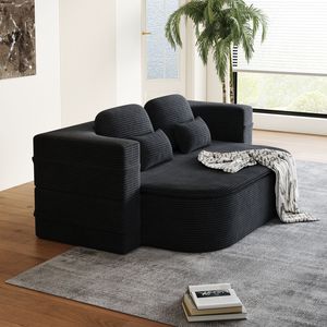 2-in-1 Convertible Sleeper Foam <b>Sofa</b> Bed 75 2 Foldable Blanket Corduroy Floor <b>Folding</b> <b>Sofa</b> Multi-Functional Product Category - Product Image 1