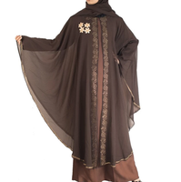 Abaya pour femmes, design imprimé, style Dubaï, robe maxi kaftan musulmane islamique koweïtienne élégante, polyester de haute qualité