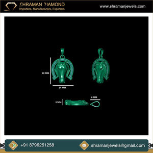 Pendentif tête de cheval en argent 925 plaqué or avec cadre en fer à cheval serti de diamants naturels VVS, charme classique unisexe unique pour un usage quotidien - Product Image 5