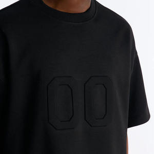 T-shirt Homme Oversize à Épaules Tombantes, Col Rond, Design Numérique Minimaliste en Relief, 100% Coton, Style Streetwear – Fournisseur OEM ODM en Gros - Product Image 2