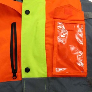 Unisex High Visibility Reflective <b>Waterproof</b> Class <b>3</b> Safety <b>Jacket</b> Breathable Silk Screen Printed Pockets Yellow/Black Workwear - Product Image 2