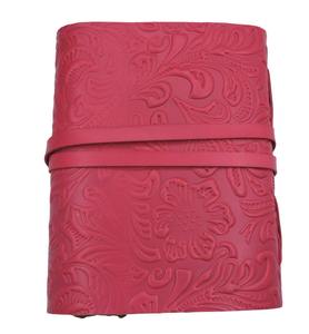 Mini Diario de Cuero Rosa Cosido a Mano, Diario de Viaje Vintage, Cuaderno Retro con Logotipo Grabado, Cierre Magnético, Ecológico, con Lápiz - Product Image 4