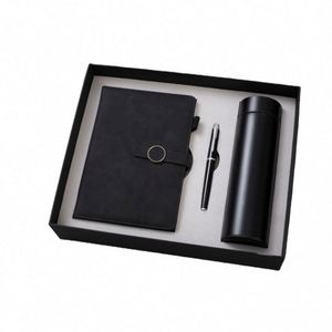 Wholesale Promotional Grey PU Leather Notebook Journal for Gifts Custom Diary Thermos Cup <b>Note</b> <b>Book</b> Gift Set With Water Bottle - Product Image 2