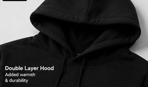 Sudadera con capucha 100% algodón, 320 GSM, gruesa, para hombre, con logotipo personalizado, fabricante de sudaderas lisas sin estampado. - Product Image 3