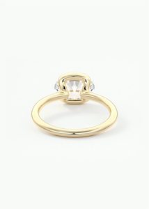 Anillo de compromiso de alta joyería con diamante ovalado de 2 quilates cultivado en laboratorio, certificado IGI, oro macizo real de 10k, 14k, 18k, engaste de bisel oriental-oeste. - Product Image 4