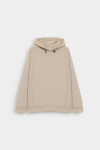 Sweat-shirt à capuche beige pour homme, coupe classique, en coton tricoté, décontracté, pour l'automne - Product Image 5