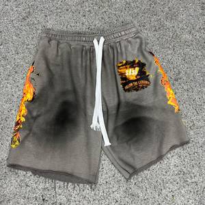 High Quality <b>Mens</b> Custom Print Cotton Blend Athletic <b>Shorts</b> Drawstring Casual Sportwear Breathable Polyester Front Logo - Product Image 1