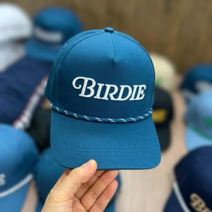 Gorra de Béisbol de 5 Paneles con Logotipo Bordado en 3D Personalizado, Estructurada, con Visera Curva, Transpirable, de Tela de Algodón Impermeable, Gorras al por Mayor - Product Image 1