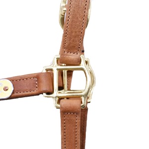 Harnais pour cheval avec double couche de cuir et ferrures en laiton, équipement équestre pour l'entretien et l'entraînement des chevaux - Product Image 2