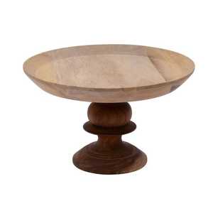 Birthday <b>cake</b> stand Round Wooden <b>Cake</b> Stand with Pedestal Base Reusable <b>Turntable</b> for Dessert Display - Product Image 5