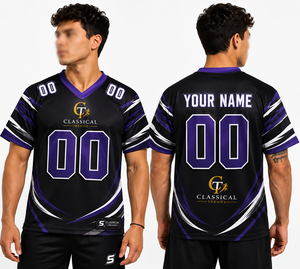 Camiseta de Fútbol Sublimada Personalizada para Hombre, Estilo Clásico, Cuello en V, Manga Larga, Absorbe la Humedad, Transpirable, Antibacteriana, Protección UV - Product Image 1