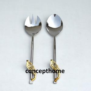 Juego de Servidores de Ensalada de Acero Inoxidable con Acabado Espejo, con Mango de Diseño Moderno y Elegante, Cubertería de Lujo Personalizable - Product Image 3