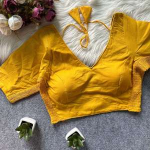 Blusa de diseñador en tela de algodón puro con elástico para un mejor ajuste, lista para usar y completamente cosida. - Product Image 2