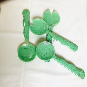 Service à salade en résine de qualité supérieure avec résine couleur moutarde avec long manche dernière conception d'ustensiles de cuisine prix de gros - Product Image 5
