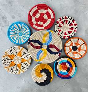 Best Grade Natural Sabai Grass Handwoven <b>Mini</b> Eco-Friendly Rattan Wall Basket Bowl Shape Vintage Interior Decor Indian Supplier - Product Image 1