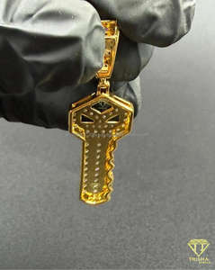 Rose Gold Plated Iced-Out <b>Skull</b> Charm Pendant in 925 Sterling Silver with Moissanite Hip Hop Style GIA Certified - Product Image 4