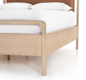 Base de Cama Tapizada de Lujo con Patas de Madera de Teca Sólida, Cabecera Moderna Rosa, Muebles Minimalistas para Dormitorio, Tamaño King, para Hotel, 3 Años de Garantía - Product Image 5
