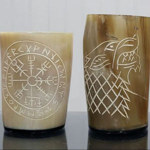 แก้วทำมือจากเขาควายธรรมชาติ ดีไซน์ทันสมัย คุณภาพพรีเมียม ปรับแต่งได้ เป็นมิตรกับสิ่งแวดล้อม สำหรับเครื่องดื่ม เบียร์ มี้ด วิสกี้ - Product Image 1