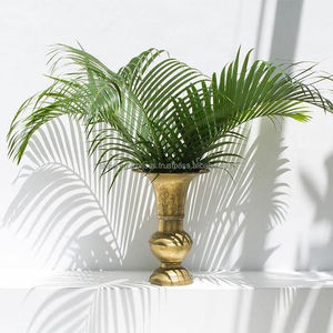 Floreros y macetas de metal antiguo de latón dorado de alta calidad para vestíbulo, salón, dormitorio, sala de estar, oficina, interior del hogar - Product Image 1