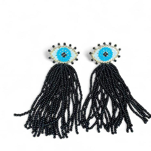 Pendientes de bordado con cuentas de semillas hechos a mano, de diseño, únicos, elegantes y de moda. - Product Image 3