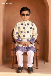 Kurta-Payjama de Rayón de Primera Calidad con Bordado Chickankari, Manga Larga, Bolsillo en un Solo Lado, Colección para Niños, Proveedor Indio - Product Image 6