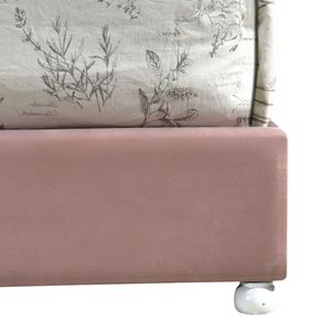 Letto matrimoniale imbottito rosa con elegante testiera capitonné - Product Image 3
